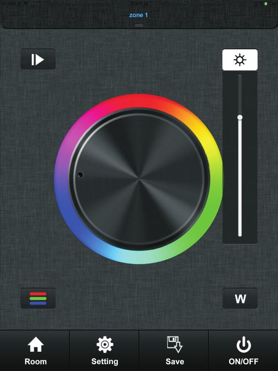 W button This button only exists in RGB channels color wheel interface to adjust W channel brightness independently.