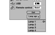 Press the POINT LEFT/RIGHT buttons to select SETTING and press the SELECT button. Another dialog box SETTING MENU will appear. Press the POINT DOWN button and a red-arrow icon will appear.