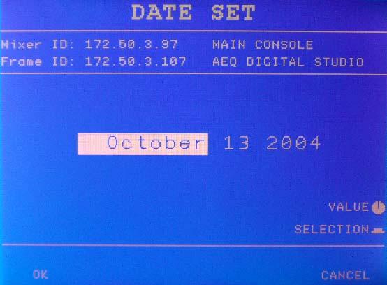 Changing date and time 1. From the System setup, press Date or Time.
