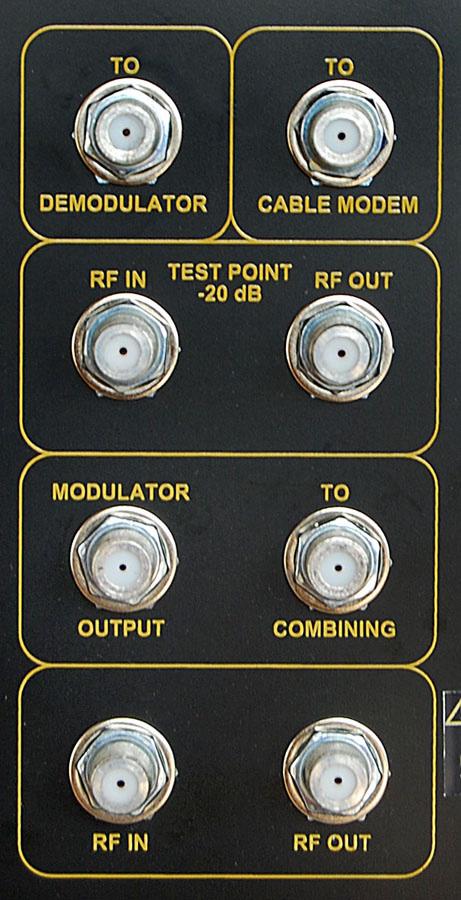 Figure 2: RF Outputs -20 db -10 db -20 db RF SWITCH QAM CHANNEL DELETION FILTER - DVISMCD* (OPTIONAL) RF SWITCH -20 db -20 db RF IN RF OUT RF IN TEST TO DEMODULATOR (PATCH CABLE) TO CABLE MODEM