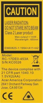 Introduction Remote Control with Laser Pointer 1 2 16 3 15 4 14 13 12 5 6 7 11 8 10 9 1. Laser Pointer 2. Transmit Indicator Light 3. Empowering Key 4. Menu 5.
