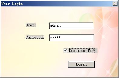 Step 2: For first time log on, User Name and Password are required. Default User Name and Password are admin.