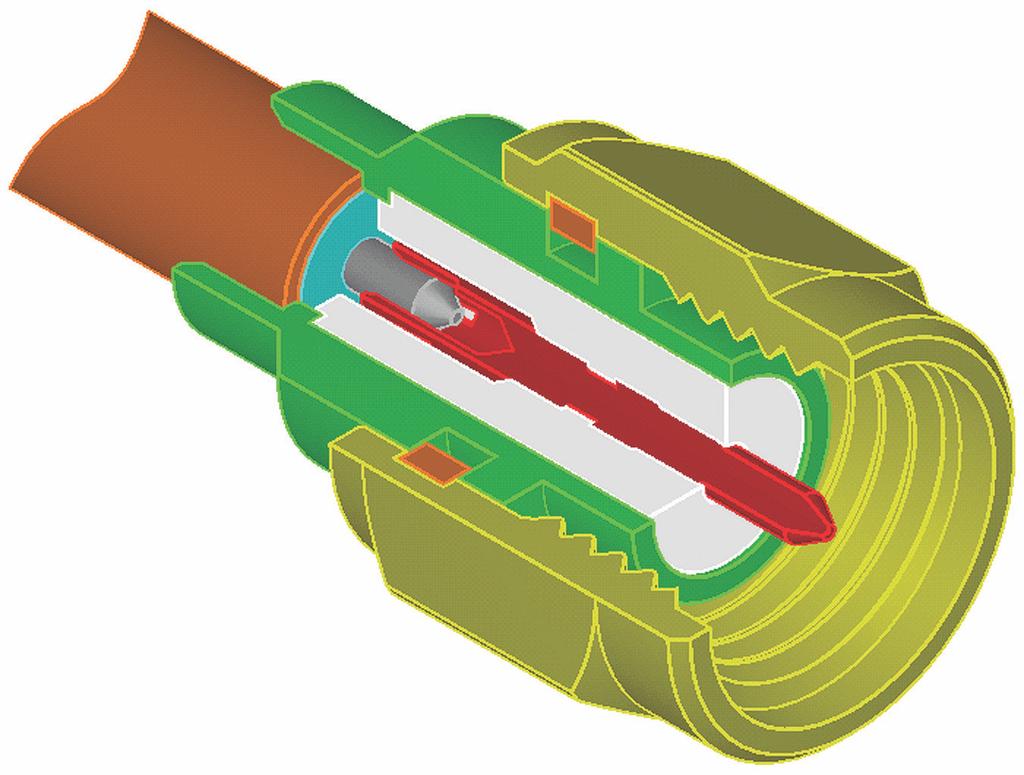 The Johnson captivated solderless contact connectors for semi-rigid cable provide a unique solution for high frequency cable assemblers.
