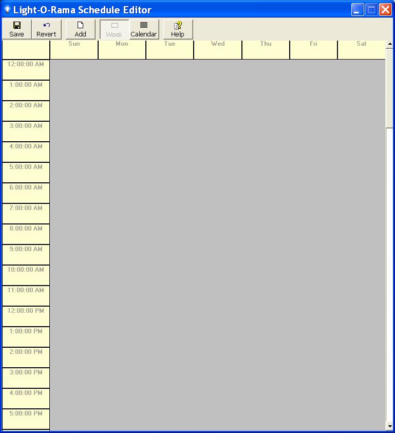 Scheduling a Show Start the Schedule Editor (right click the light bulb and select