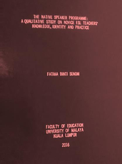 A 3 SAMPLE HARD BOUND COPY FOR FINAL SUBMISSION ENGLISH Title of Research approved by the Faculty and Senate Name of candidate as registered with