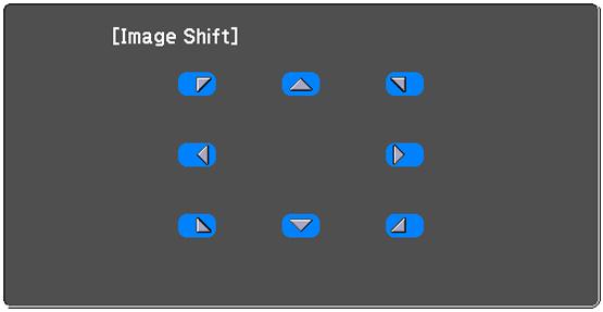 After you adjust the image size, the Image Shift screen is displayed automatically. 3. Use the arrow buttons on the projector or remote control to adjust the image position.