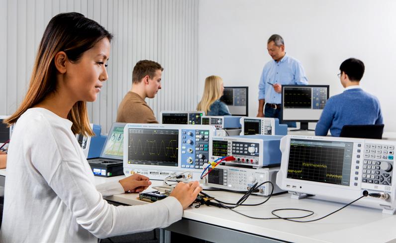 The best choice for education Education mode to disable automatic functions X-in-1 integration Ready for the teaching lab In the teaching lab, the R&S RTB2000 oscilloscope is the perfect choice to