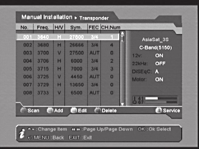 Opticum 4000TS/4100TS/4000TSCX/4100TSCX/4100TSCXE/7000CX/7100CX/7100CXE/Globo 7010CX/7010CXE 7 Transponder C.