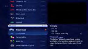 Preview Panel TV Channels, like all horizontal categories that contain TV programming, has a preview panel that displays upcoming programs for the channel in focus new program.