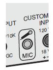 Plugging in a hand-held, high-z microphone into the MIC Jack on the rear panel automatically supersedes the built-in Mic and selects this Mic as the audio source for the transmission.