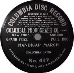 Columbia Disc Record runs across the top of the label; resale