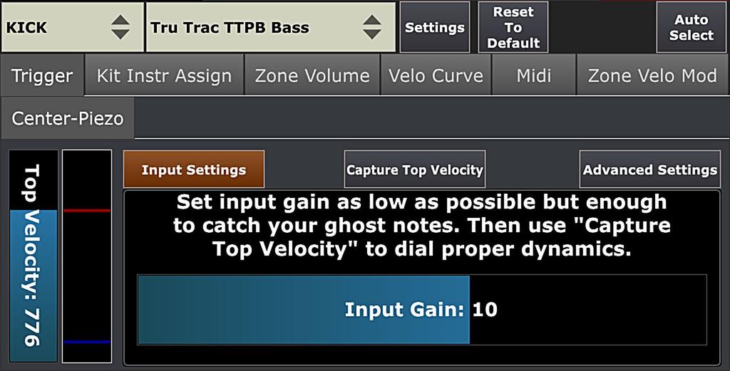 TRIGGERING INPUT SETTINGS Pic 26 INPUT GAIN adjusts the sensitivity of the trigger input. It varies from 0 to 17. And it s pretty easy to set it up. There are couple of nuances though.