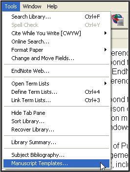 Cite While You Write (CWYW) (3) Using (CWYW) will insert the citations from the EndNote library into the manuscript or document. An in-text citation will be placed where the cursor is located.
