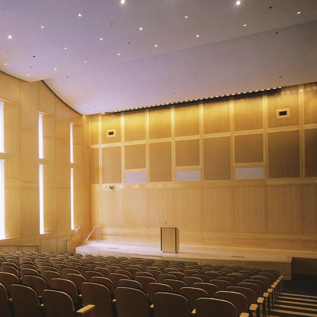 F.M. KIRBY AUDITORIUM Combining modern amenities with the warmth and refinement of a classic lecture hall, the F.M. Kirby Auditorium provides the perfect setting for seminars, panel discussions, debates, and presentations.