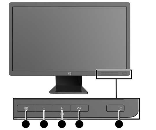 Front Panel Controls Control Function 1 Menu Opens, selects or exits the OSD menu. 2 Minus If the OSD menu is on, press to navigate backward through the OSD menu and decrease adjustment levels.