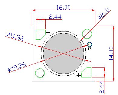 Package Dimensions 4-6W Emitter Dimensions < Figure 1 4-6W EdiPower Series Dimensions