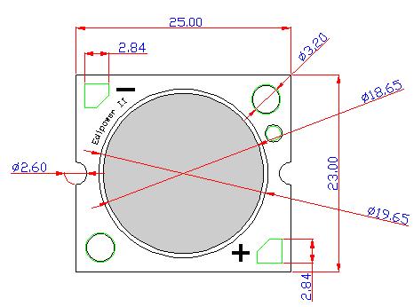 Drawings are not to scale 8~24W Emitter Dimensions < Figure 2 8~15W/16~24W EdiPower II