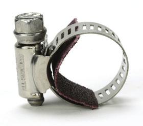 inside of the hose clamp.