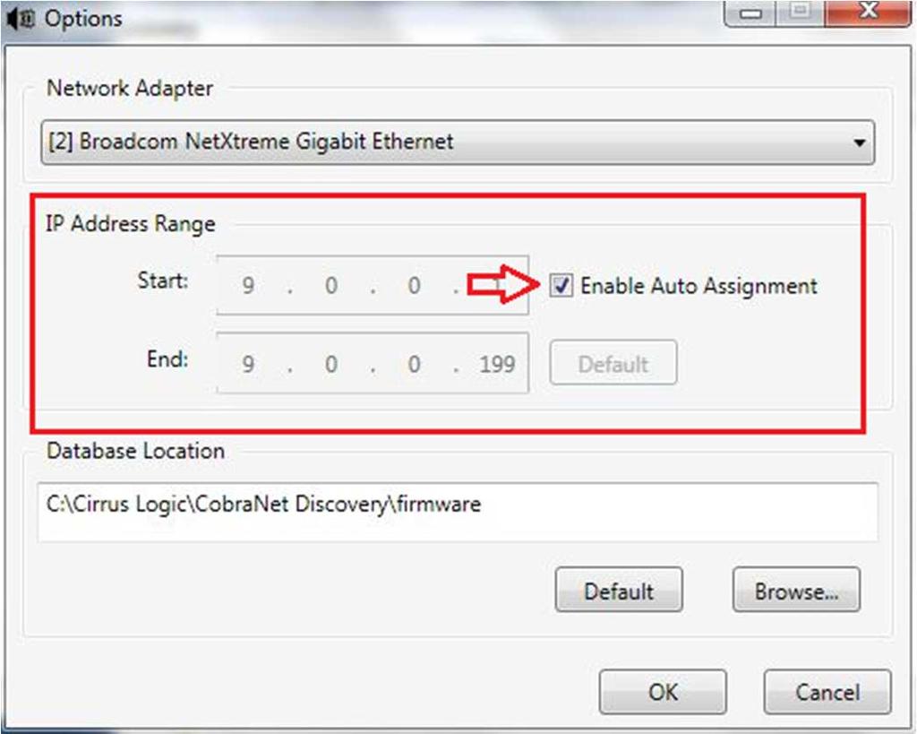 Options Window - Disable Auto Assignment Now you can enter the appropriate Start