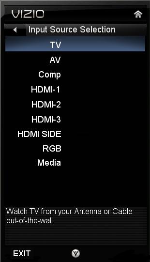 The main menu options may vary depending on your selected input source. Note: Some of the main menu options may have additional submenus, for example, the TV Rating submenu for Parental Controls. 1.