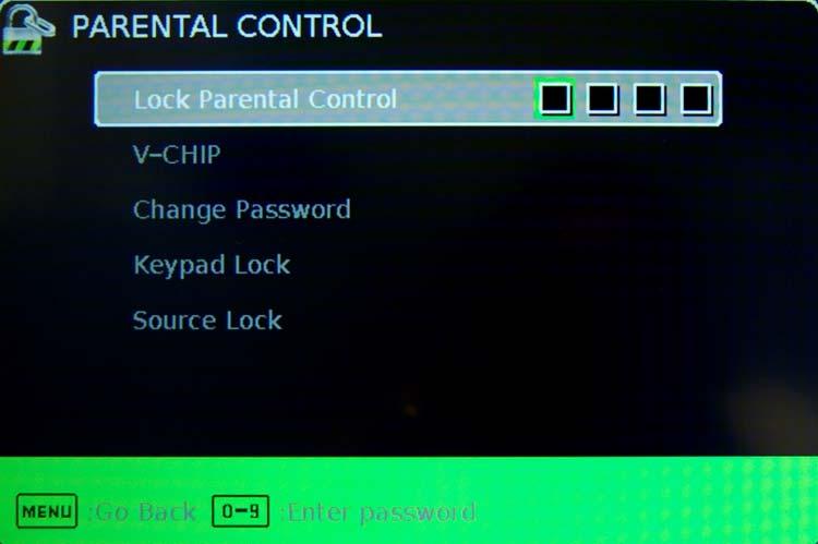 PARENTAL This option allows users to filter TV programs and movies while using the TV tuner. To use this option you will need to enter in the password first. 1. Press MENU to open the OSD. 2.