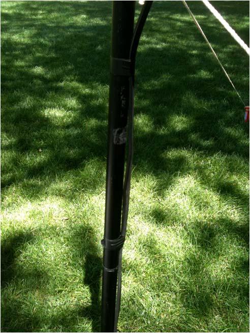 Figure 11: Cable taped to the base pole.