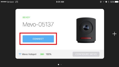 Connect Mevo to Livestream Studio over Ethernet In the app, navigate to one of the cameras that are connected via Ethernet.