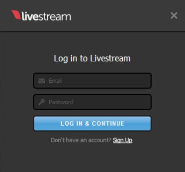 Go Live to Livestream To go live to an event on your Livestream account, click on