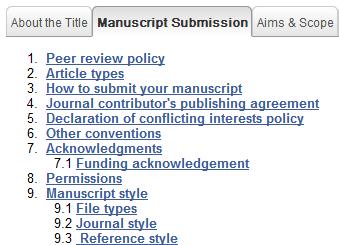 Preparing manuscripts for peer review: Check list READ the manuscript submission guidelines Referencing style