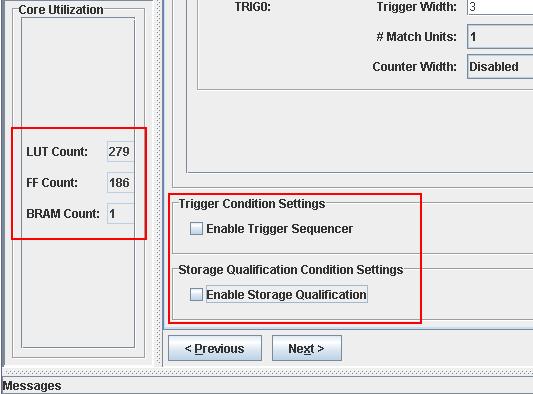 Figure 8: Trigger and Storage Settings 9. Press next and depending on the design requirement uncheck or check the Data Same As Trigger option.