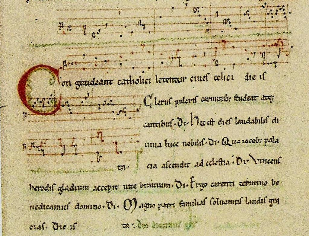 3 b) Ars Antiqua (12 th to 13 th centuries): The beginning of a polyphonic piece by Pérotin In this period polyphony had reached a certain degree of maturity, and this situation had an important