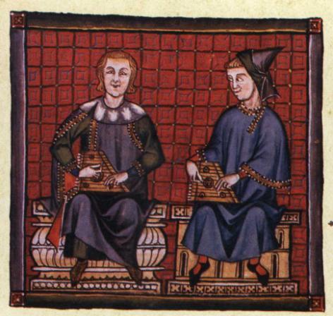 Hurdy-gurdy Psaltery Some instruments in Alfonso X s Cantigas de Santa Maria The Cantigas de Santa Maria are short pieces dedicated to Virgin Mary, composed around the second half of the 13 th