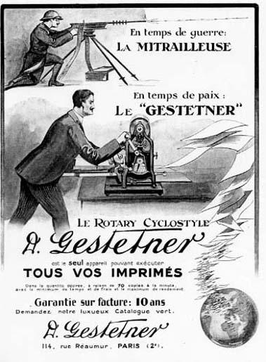 Gestetner Rotary Cyclostyle advertisement, c.