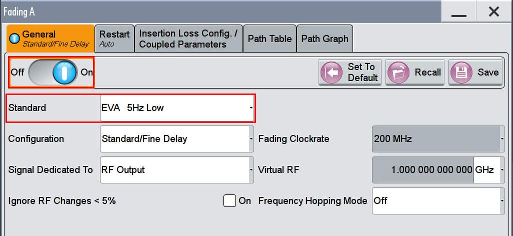 Additionally individual fading settings can be applied. 1. Click on the block Fading and Fading Settings (Fig. 3-10) Fig. 3-10: Fading Settings 2.