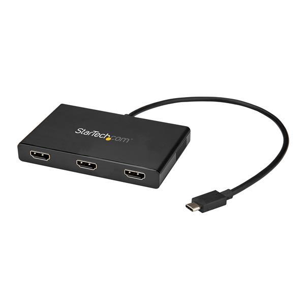 USB C to HDMI Multi-Monitor Adapter - 3-Port MST Hub Product ID: MSTCDP123HD This MST (Multi-Stream Transport) hub lets you connect three HDMI monitors to your USB-C computer.