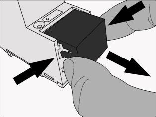 Mounting the cover cap: The cover cap is pushed over the bus terminal until you hear and feel it lock into position (comp. Figure 2A).