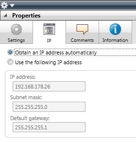 Then select either Obtain an IP address automatically (default) The address data are automatically obtained from a DHCP server on the data network.