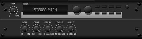 PHASE can be used to set an LFO phase difference between the left and right channel, which can be used for panning effects. The WAVE knob blends the LFO waveform between triangular and square shape.