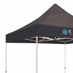 SIGNS, FLAGS, BANNER STANDS & DISPLAYS PROMOTIONAL TENTS GO BIG WITH 10' X 10' TENTS AND WALLS #6081 Valance imprint area - 8" x 60" or Peak imprint area - 24" x 44" Full 1 full color
