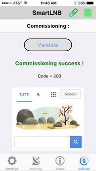 10. INTERACTIVE SATELLITE TERMINAL VALIDATION On Commissioning screen, select Validate to commission terminal. * This page has the Google Homepage included to verify the terminal is commissioned.