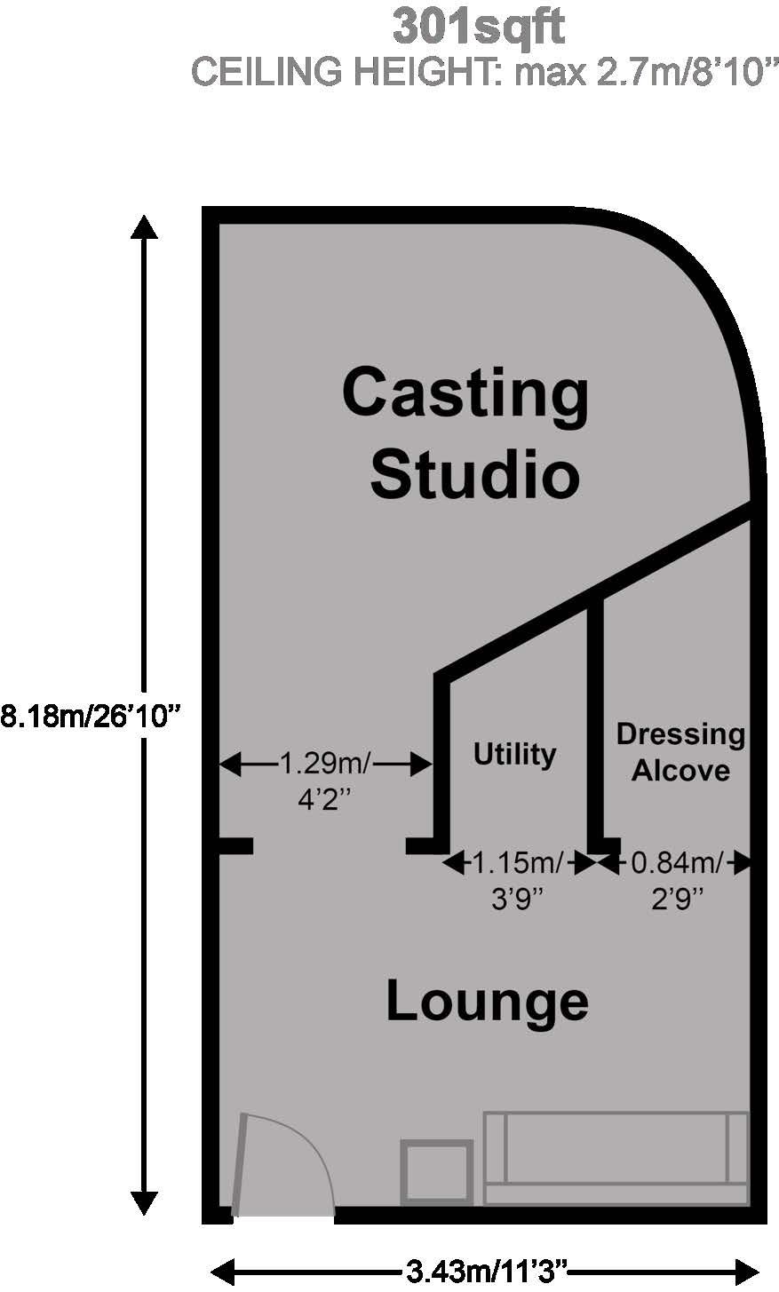 SINGAPORE STUDIO - LEVEL FOUR Casting Studio SPECIFICATIONS - 301 sq ft of space - 2 X 2 hp