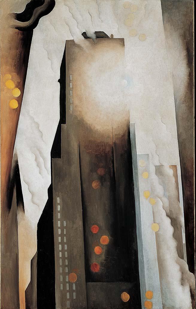 What is modern? The Shelton with Sunspots (1926), Georgia O Keeffe. Oil on canvas, 123.1 cm x 76.8 cm. The Art Institute of Chicago, gift of Leigh B. Block (1985.206).