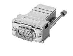SubD connection technology Connectors, selfassembly 9 pin Order no. Male connector with cable outlet solder contacts, for cable ø.... 8. mm [0.... 0. ] 8.0000.A.