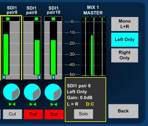 A user selectable adjustment located within the menu Setup/Setup2/DMIX enables selection of the a Surround -6dB) coefficient with the resultant formula L+(C-3dB) + (Ls-6dB), R+(C-3dB) + (Rs-6dB)