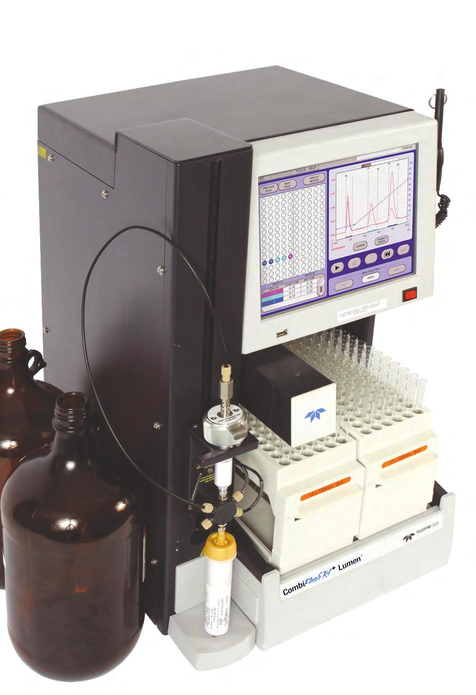 CombiFlash Rf + Lumen: Making Flash Chromatography Universal Integration of an Evaporative Light Scattering Detector (ELSD) allows detection of compounds with minimal UV absorption such as