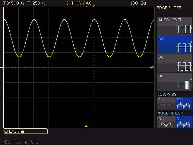 Advanced trigger settings 5.2 Exercise Set the oscilloscope to the default state (PRESET). Don't forget to set the correct duty cycle!