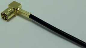 Right angle cable plugs are available in various styles. A simple to assemble solder clamp version is available for RG178 and similar cables, the other variants use hexagon crimped outer conductors.