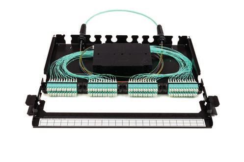 LANmark-OF Plug&Play Panel Optimised for splicing with Plug&PLay Adaptor Plates and Pigtails Up to 4 splice cassettes and 1 cover Large splice cassettes for improved fibre management inside cassettes