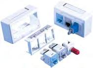 The receptacles have a 2- or 4-port capacity and can be mounted into single- or dual-gang gem boxes, most floor boxes and poke-thrus.