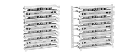 PANDUIT Blocks GP6 PLUS CATEGORY 6 STANDARD-DENSITY RACK-MOUNT PANEL KITS PR2318V2 Category 6 punch-down bases premounted to panel with 4-pair connector kit included.